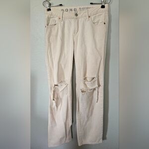 S.O.N.G. 90s Boyfriend Low Rise Cream Jeans Size 3/26